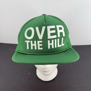 Vintage Green Mesh Trucker Hat Over The Hill Snapback Cap Birthday Gag Gift